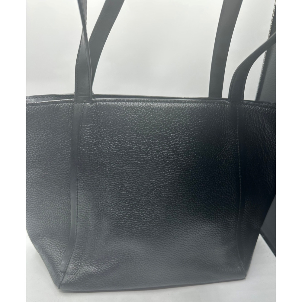 Michael Kors Black Whitney Large Leather Tote Bag Zip Closure Interior Pockets - Picture 4 of 8